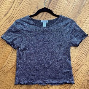 Metallic high-neck top